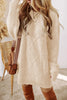 Burgundy Cable Knit Drop Shoulder Loose Fit Sweater Dress
