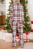 Red Christmas Plaid Print Two Piece Long Sleeve Pajamas Set