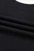 Black Horse Shoe Pattern Contrast Trim Short Sleeve Sweater