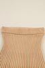 Smoke Gray High Neck Puff Sleeve Sweater Pleated Mini Skirt 2pcs Knitted Outfit