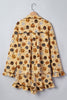Orange Long Sleeve Ruffle Pumpkin Face Print Two Piece Lounge Set