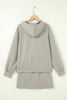 Smoke Green Contrast Trim Zip Up Sporty Jacket Drawstring Mini Skort 2pcs Set