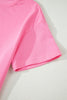 Sachet Pink Solid Cover Oversize Tee Pocketed Casual Pants 2pcs Outfit