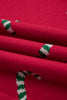 Racing Red Christmas Candy Cane Holiday Drop Shoulder Sweater