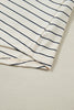 Beige Stripe Drawstring Tunic Tank Mini Dress with Pockets