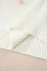 White Short Sleeve Knit Contrast Bow Knot Loose Sweater