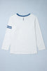 Gray Plus Size Colorblock Detail Round Neck Long Sleeve Top