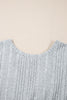 Light Grey Textured Crossover Backless Knit Long Sleeve Top