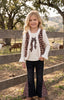 WHITE ANIMAL PRINTED APPLIQUE TOP ANIMAL PRINTED VEST & MATCHING DENIM JEANS