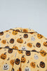 Orange Long Sleeve Ruffle Pumpkin Face Print Two Piece Lounge Set