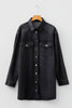 Medium Grey Beau Chest Pocket Raw Hem Denim Loose Shirt Dress