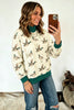 Multicolour Mallard Print Patchwork Colorblock High Neck Sweatshirt