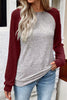 Red Dahlia Colorblock Raglan Long Sleeve T Shirt
