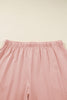Pink Stripe Drawstring Plus Size Loose Pants