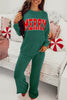 Black MERRY Corded Long Sleeve Top and Pockets Pants Set