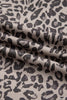 Khaki Leopard Print Patchwork Crew Neck Sweatshirt