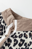 Multicolour Leopard Print Contrast Patchwork Cuffs Button Collared Top