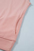 Black Solid Color High Neck Cap Sleeve Loose Top