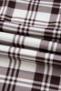Chicory Coffee Plaid Patchwork Side Slit Hoodie