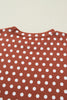 Brown Polka Dot Print Short Set