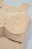 Oatmeal Solid Color Wide Strap Splicing Athleisure Tank Top