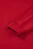 Fiery Red Contrast Striped Detail Varsity Sweatshirt