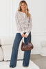 Orange Leopard Drop Shoulder Chunky Knitted Cardigan Sweater