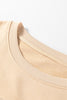 Parchment Embroidered Flower Pattern Drop Shoulder Sweatshirt
