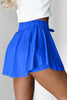 Dark Blue Drawstring High Waist Lined Tennis Skorts
