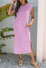 Carrot Mineral Wash Pocketed T-shirt Long Dress
