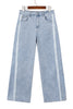 Beau Blue Lace Trim Casual Full-Length Regular Fit Jeans