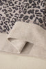 Khaki Leopard Print Patchwork Crew Neck Sweatshirt