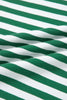 Green Stripe Drop Shoulder Boxy Casual Terry Short Set