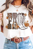 White FALL Letter Print Western Thanksgiving Graphic T-Shirt