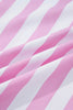 Rose Stripe Bracelet Sleeve Buttons Loose Mini Dress