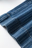 Blue Stripe Contrasted Drawstring Pocketed Loose Jeans