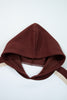 Coffee Color Block Patchwork Athleisure Hooded Sweatshirt