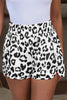 White Leopard High Waisted Athletic Shorts
