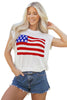 Sky Blue Flag Graphic Short Sleeve Sweater Top