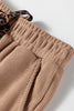 Rose Tan Lace Drawstring Pullover Hoodie and High Waist Pants Corduroy Suit