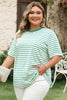 Green Stripe Plus Size St Patricks Day Round Neck T Shirt