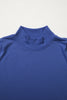Black Solid Color High Neck Cap Sleeve Loose Top