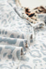 Khaki Plus Size Leopard Print Stitch Detail Ruffled Short Sleeve Blouse