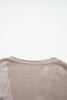 Smoke Gray 3/4 Sleeve Open Front Velvet Kimono