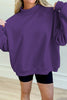 Black Solid Color Oversized Mock Neck Sweatshirt