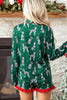 Green Long Sleeve Dog Print Two Piece Shift Lounge Set