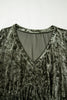 Coffee Plus Size Velvet Babydoll Mini Dress with Puff Sleeve