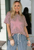 Khaki Leopard Retro Studded Star Patch Loose Tee