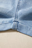 Sail Blue Raw Hem Turnup Loose Ankle-length Jeans