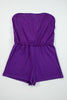 Tillandsia Purple Varsity Stripe Detail Drop Shoulder Pullover Mini Skirt Set